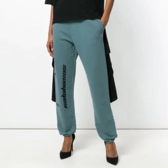 Yeezy Season 5 Calabasas Embroidered French Terry Track Sweatpants Hospital Blue